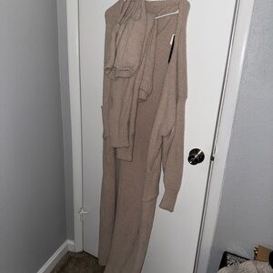 Fashion Nova Cozy Beige Jumpsuit